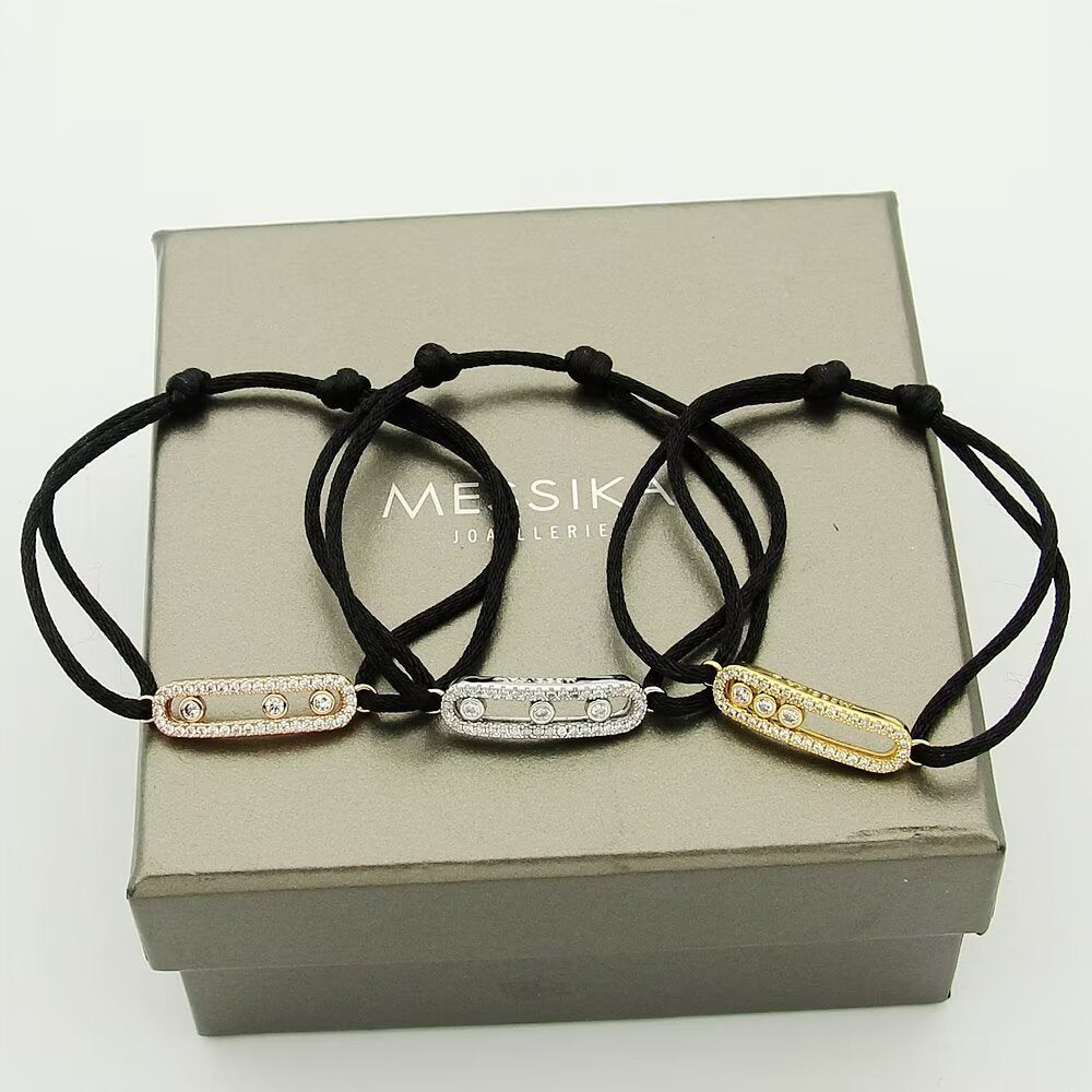 [Lumi]Messika Care(s) pink cord pav茅 bracelet