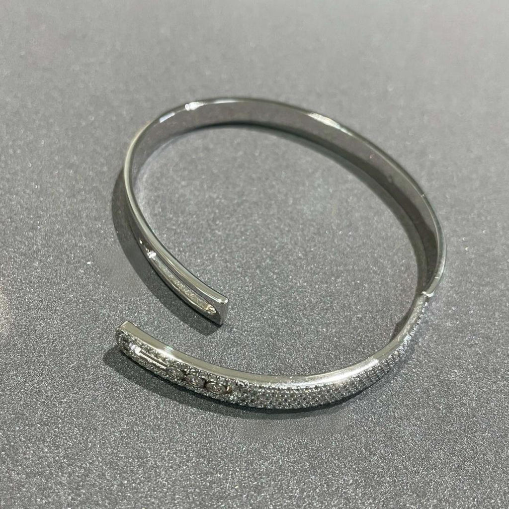 [Lumi Jewels]Move Noa Rose Gold Pav¨¦ Diamond Bangle Bracelet