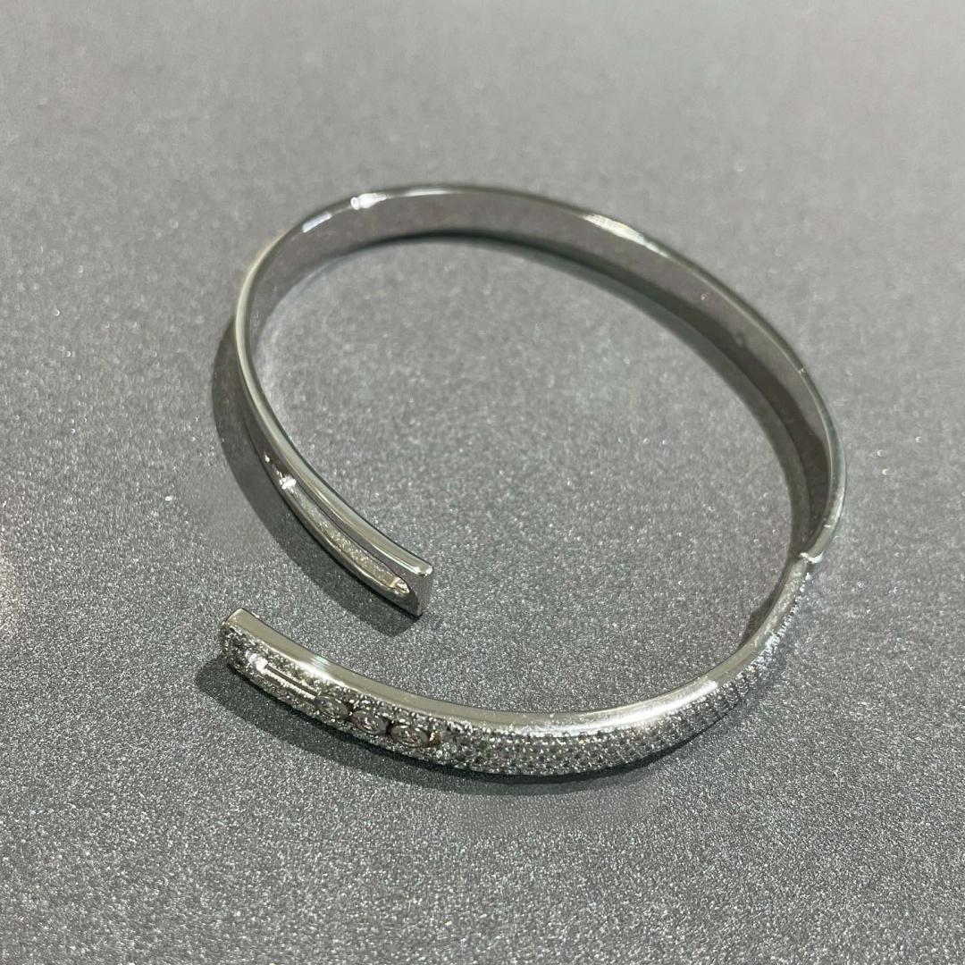 [Lumi Jewels]Move Noa Rose Gold Pav¨¦ Diamond Bangle Bracelet
