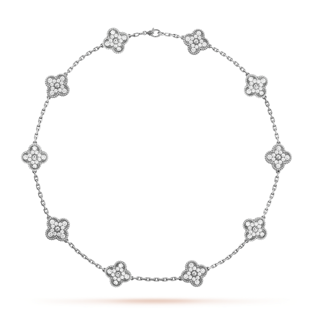 [Lumi Jewels]CLOVER 10 MOTIFS DIAMOND NECKLACE