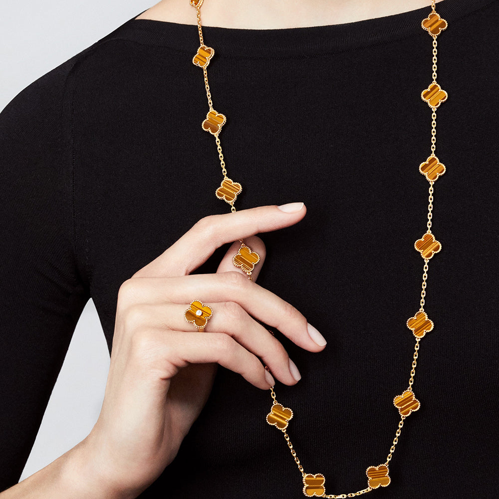 [Lumi Jewels]CLOVER 20 MOTIFS TIGER EYE ROSE GOLD