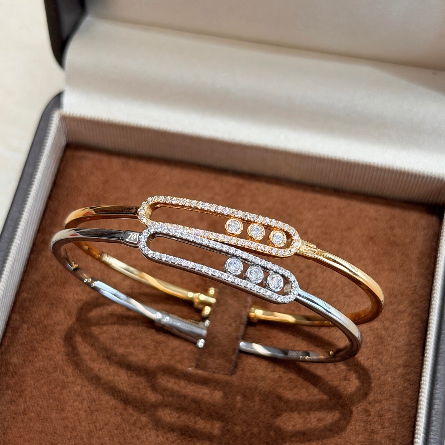 [Lumi Jewels]Move Pav¨¦ Diamond Bangle Bracelet M