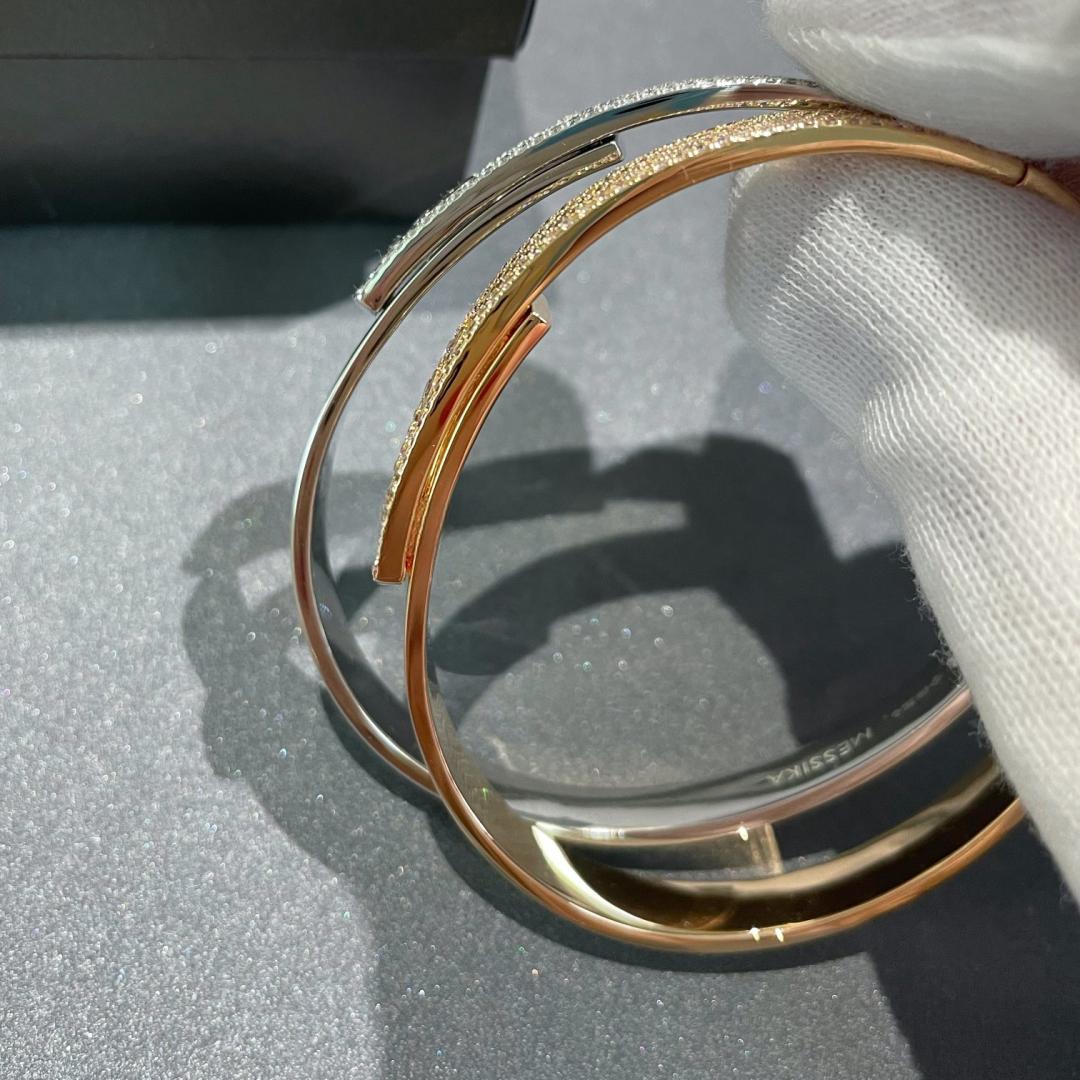 [Lumi Jewels]Move Noa Rose Gold Pav¨¦ Diamond Bangle Bracelet