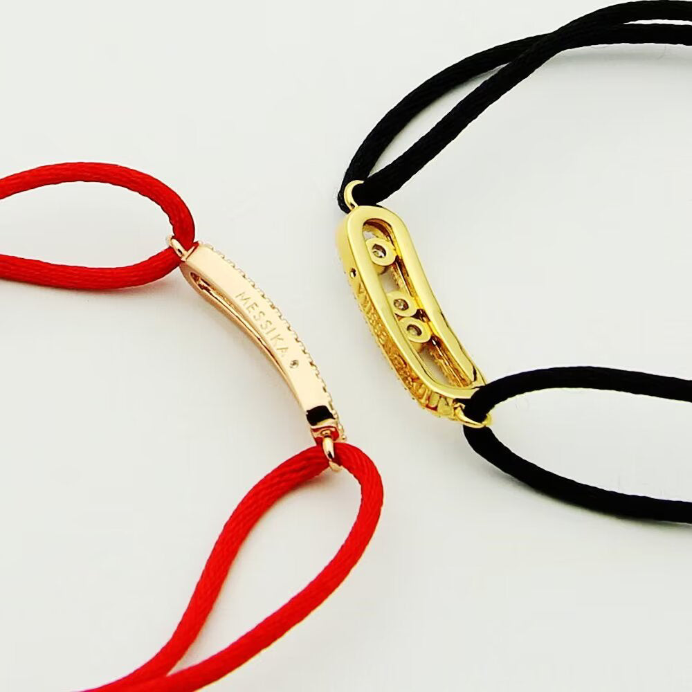[Lumi]Messika Care(s) pink cord pav茅 bracelet