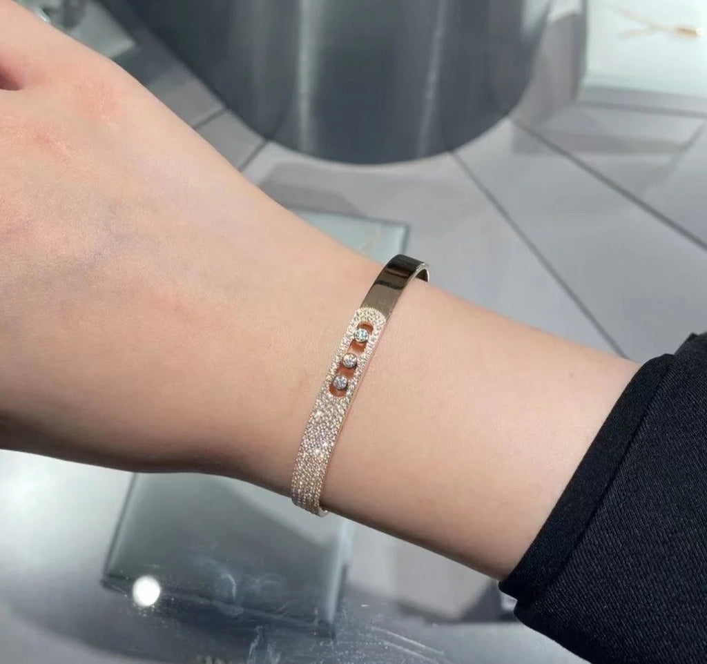 [Lumi]Move Noa Rose Gold Pav茅 Diamond Bangle Bracelet
