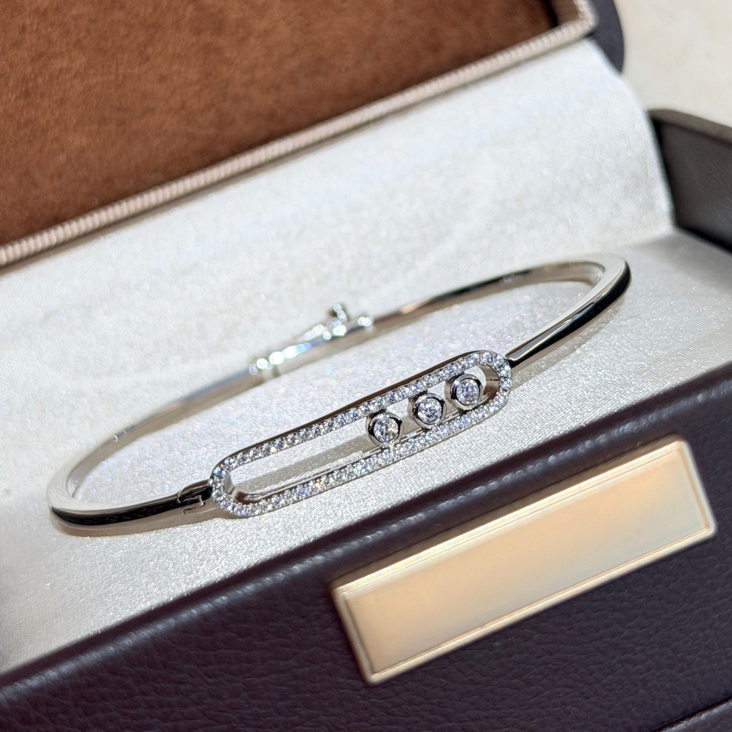 [Lumi Jewels]Move Pav¨¦ Diamond Bangle Bracelet M