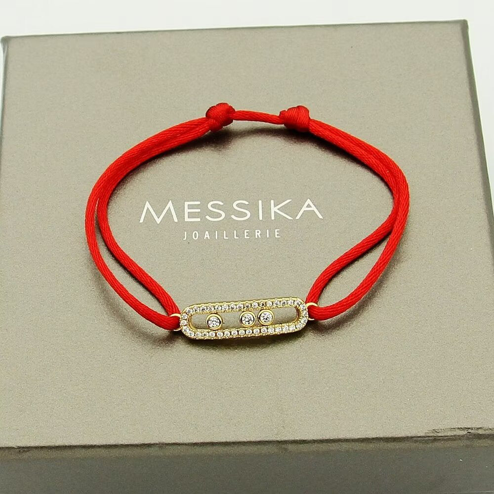 [Lumi]Messika Care(s) pink cord pav茅 bracelet