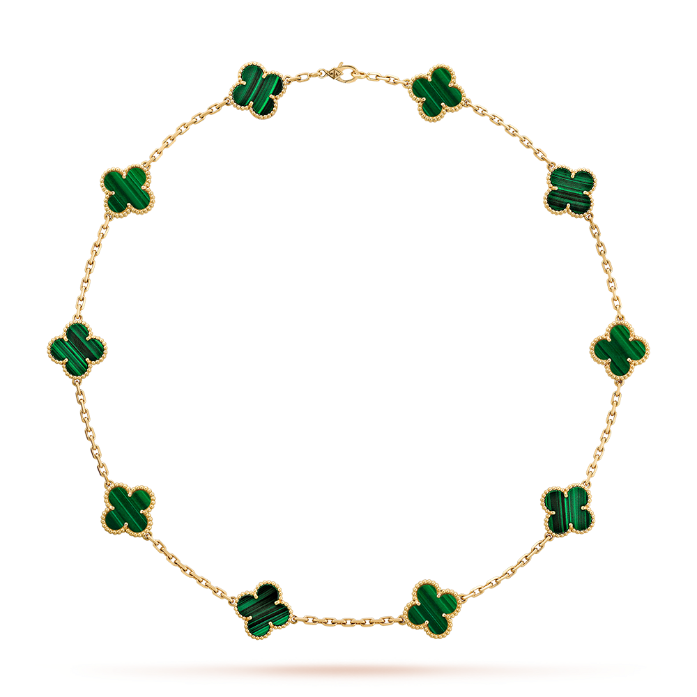 [Lumi Jewels]CLOVER 10 MOTIFS MALACHITE NECKLACE