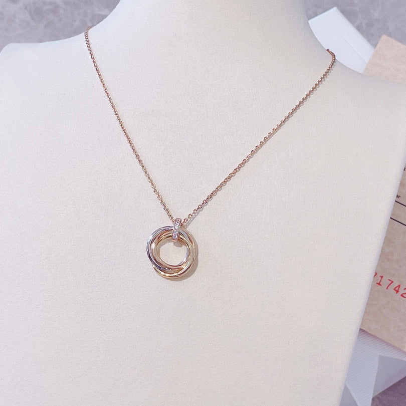 [Lumi Jewels]TRINITY NECKLACE GOLD  DIAMONDS