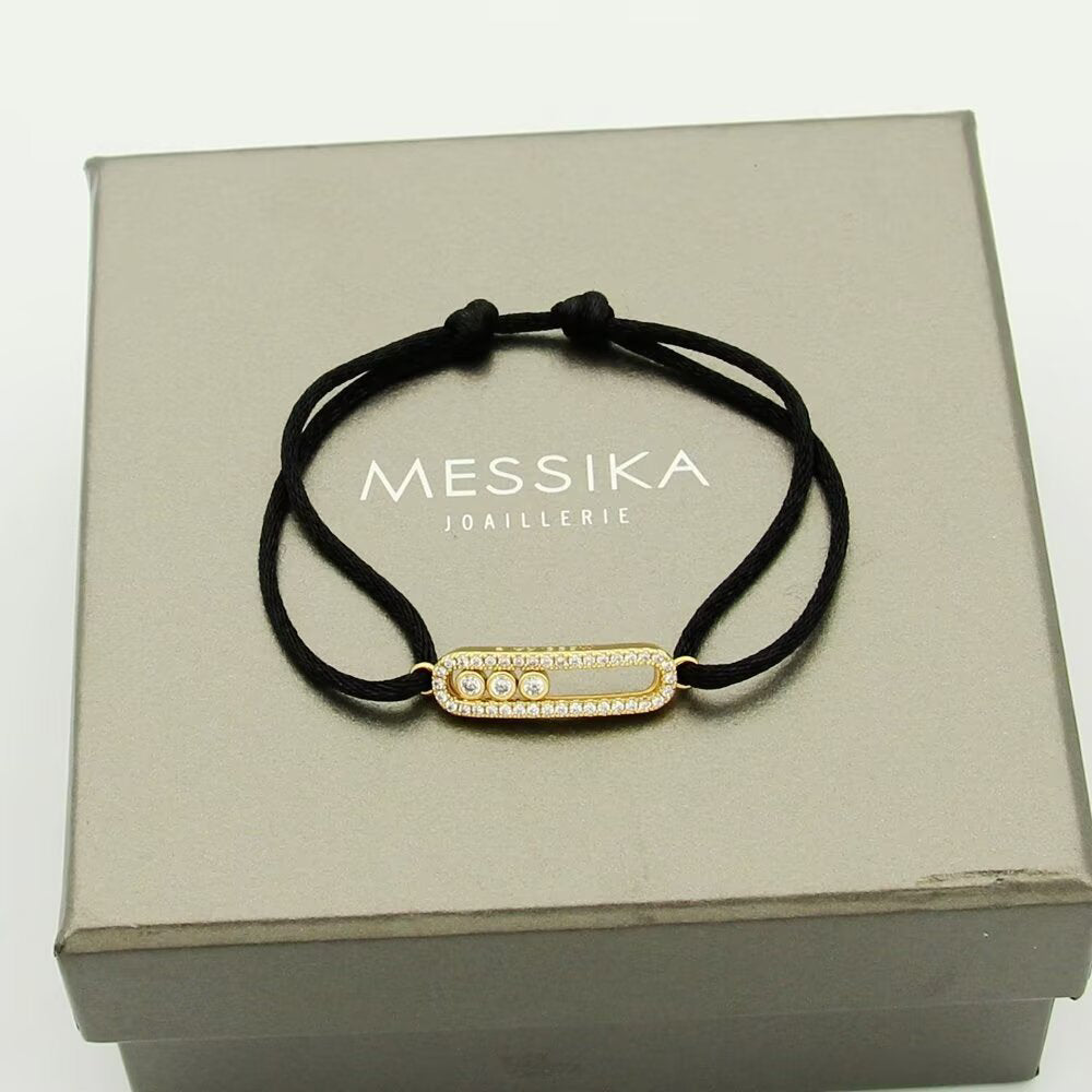 [Lumi]Messika Care(s) pink cord pav茅 bracelet