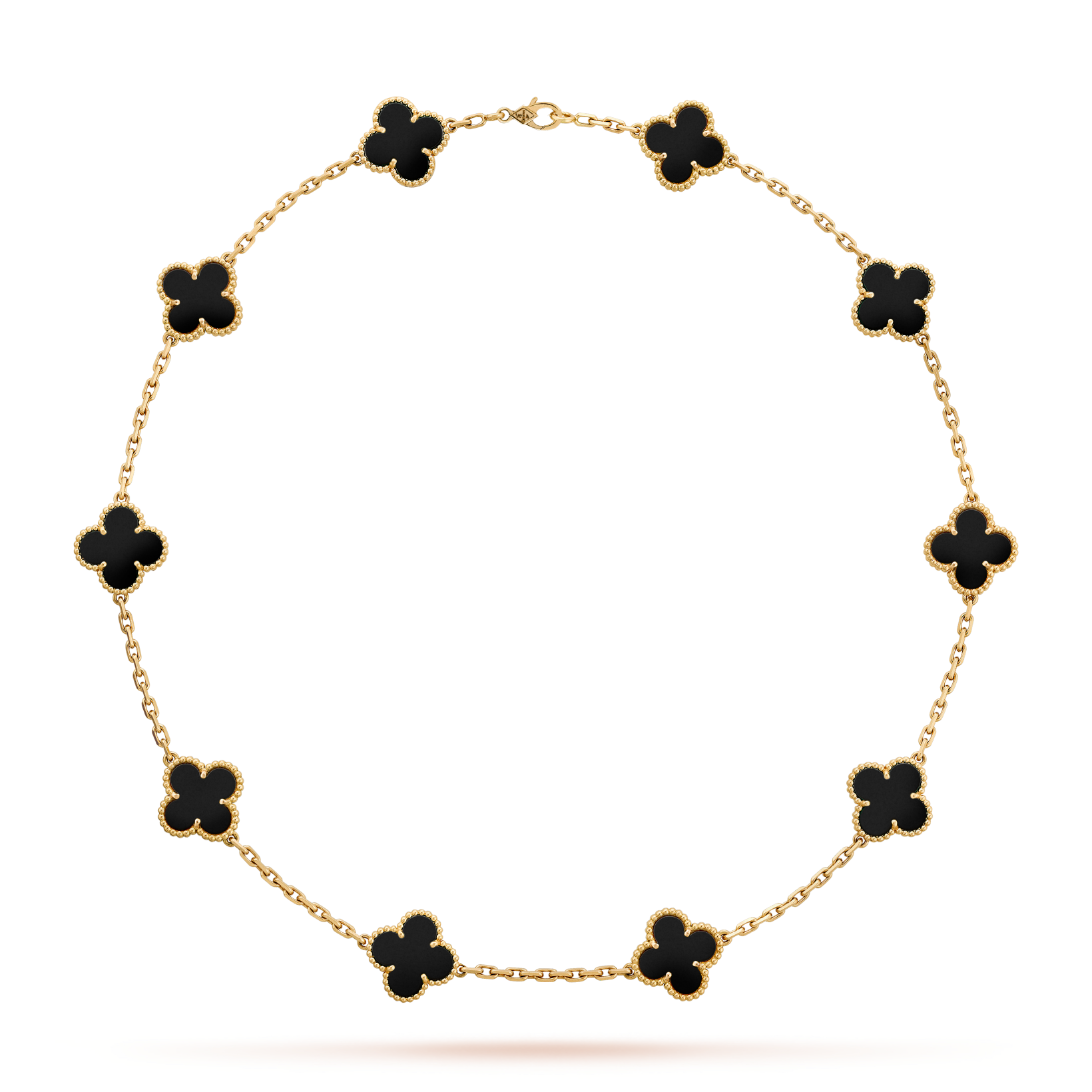 [Lumi Jewels]CLOVER 10 MOTIFS ONYX NECKLACE