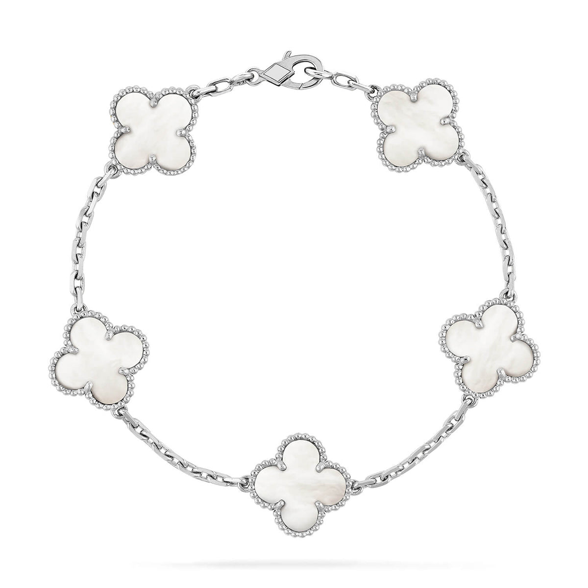 [Lumi Jewels]CLOVER WHITE PEARL MOP 5 MOTIF BRACELET COLLECTION