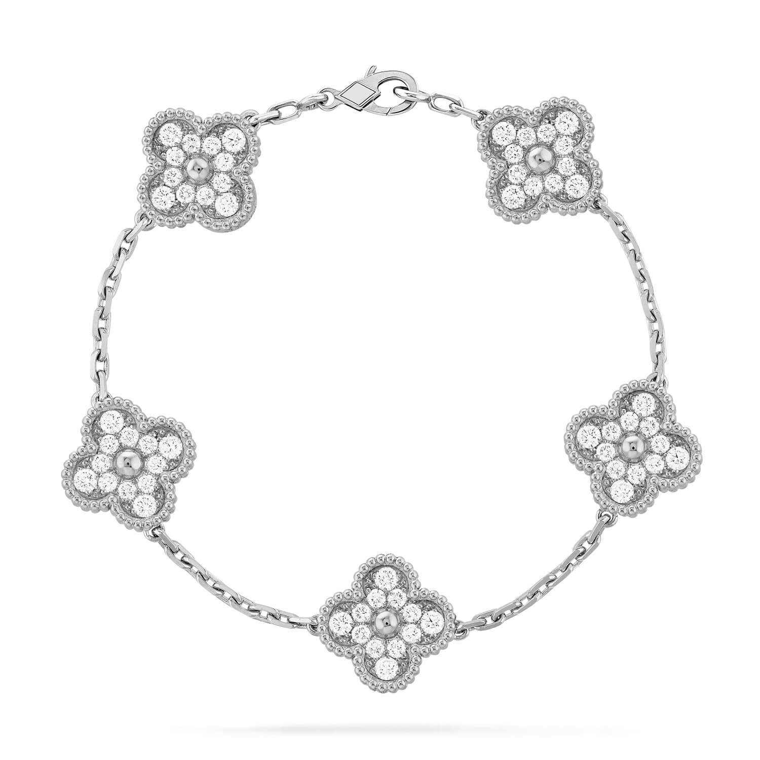 [Lumi Jewels] CLOVER 5 MOTIF FULL DIAMOND BRACELET COLLECTION