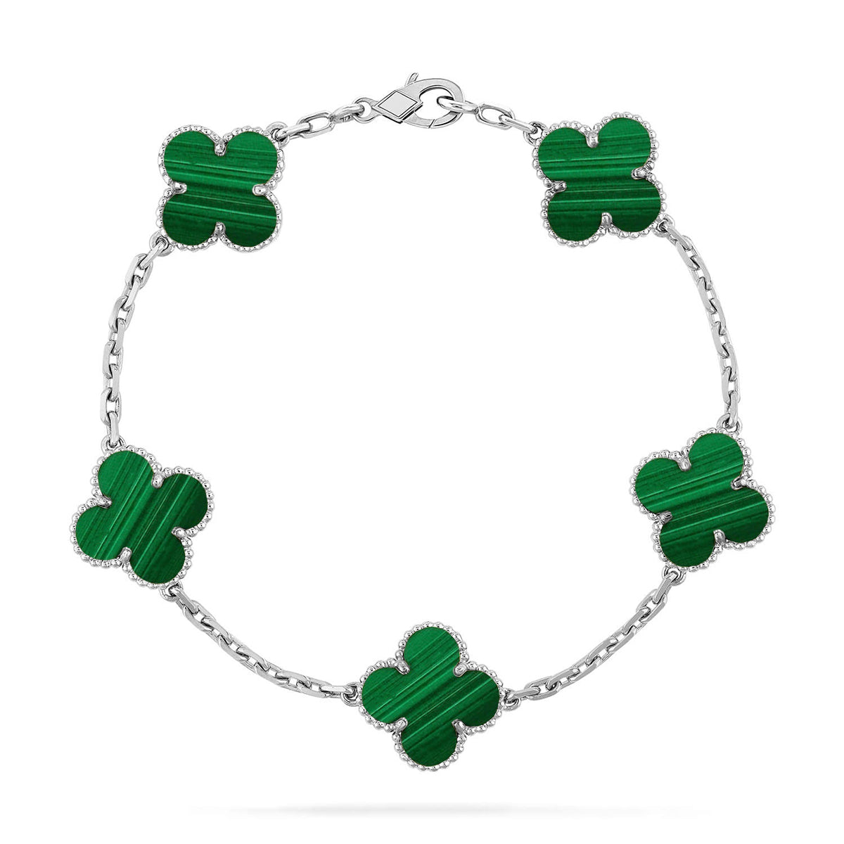 [Lumi Jewels] CLOVER 5 MOTIF MALACHITE BRACELET COLLECTION