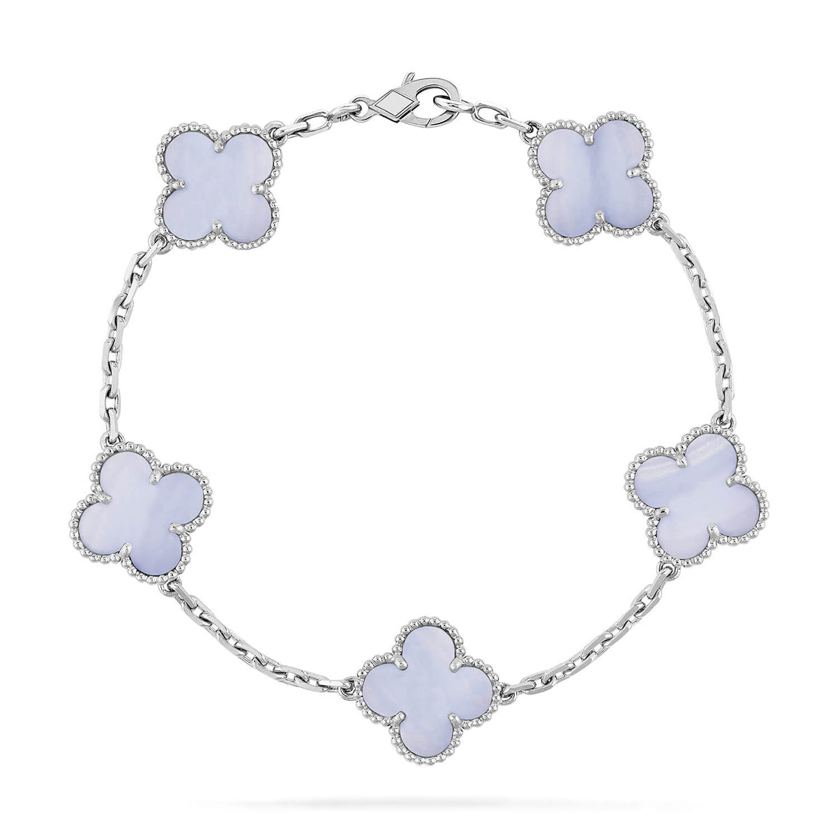 [Lumi Jewels] CLOVER 5 MOTIF PURPLE CHALCEDONY BRACELET COLLECTION