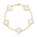 [Lumi Jewels]CLOVER WHITE PEARL MOP 5 MOTIF BRACELET COLLECTION