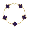[Lumi Jewels]CLOVER 5 MOTIF PURPLE STRIPES BRACELET COLLECTION