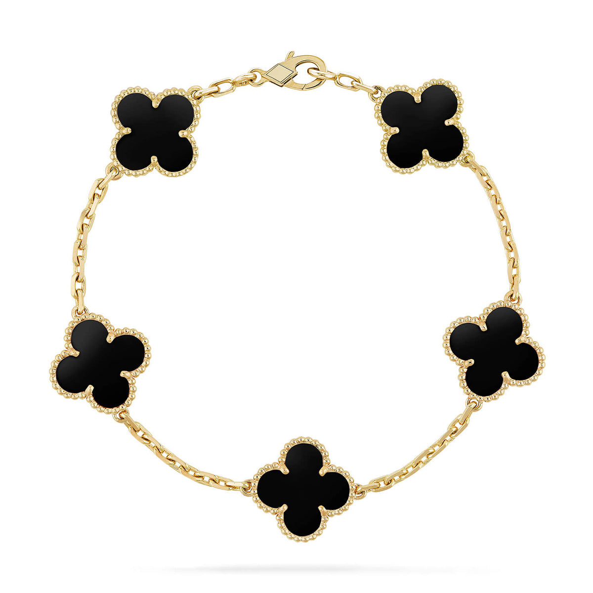 [Lumi Jewels] CLOVER 5 MOTIF ONYXS BRACELET COLLECTION