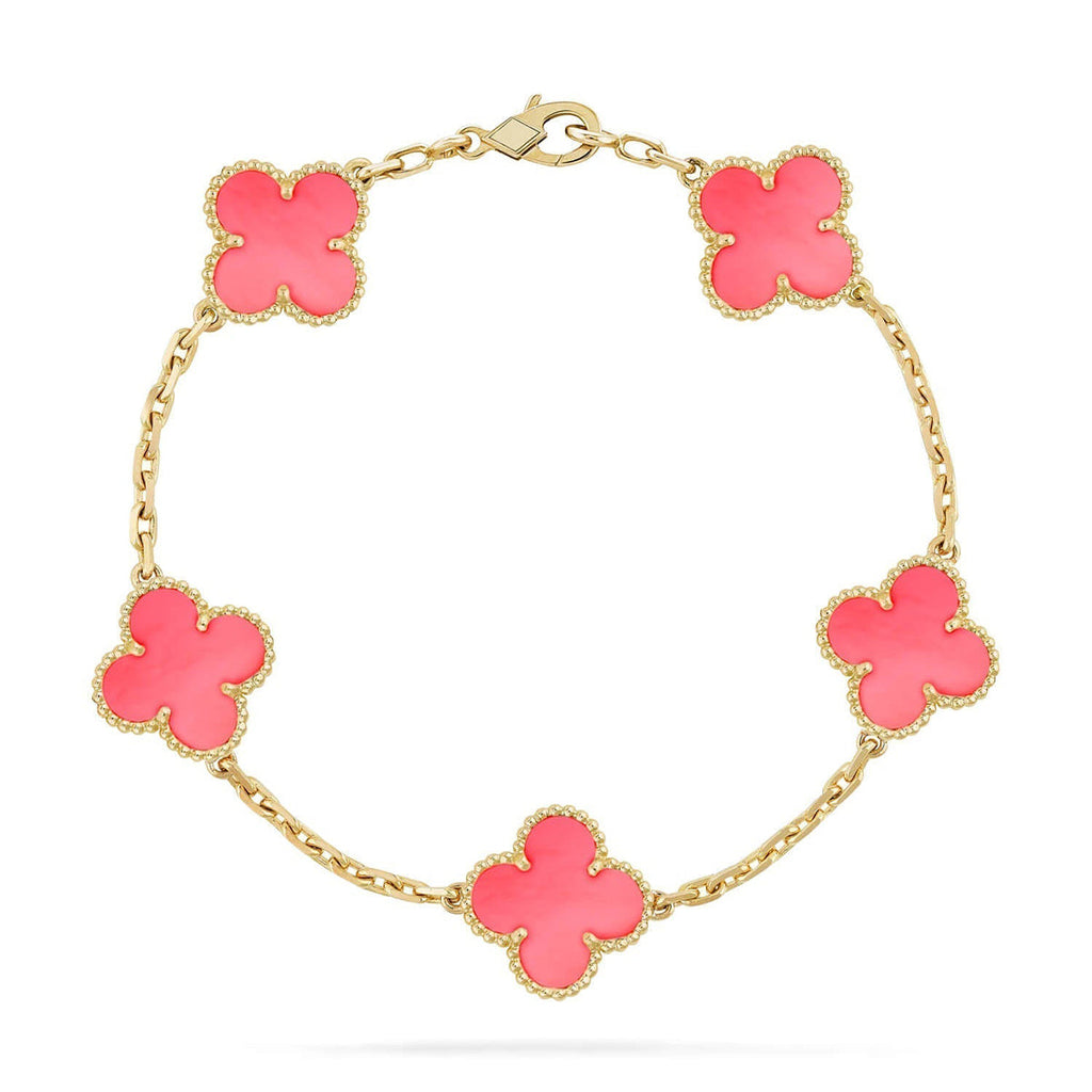 [Lumi Jewels] CLOVER 5 MOTIFS  PINK MOP BRACELET COLLECTION