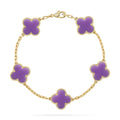 [Lumi Jewels]CLOVER 5 MOTIF LIGHT PURPLE BRACELET COLLECTION