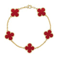 [Lumi Jewels] CLOVER 5 MOTIF RED CORNELIAN BRACELET COLLECTION