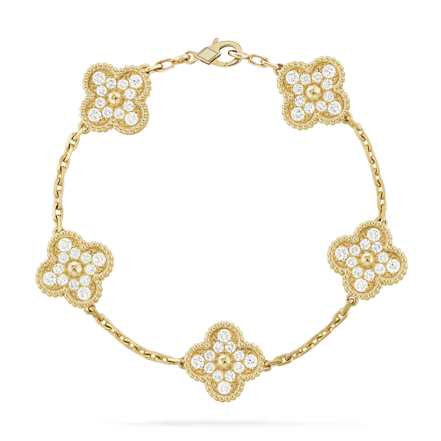 [Lumi Jewels] CLOVER 5 MOTIF FULL DIAMOND BRACELET COLLECTION