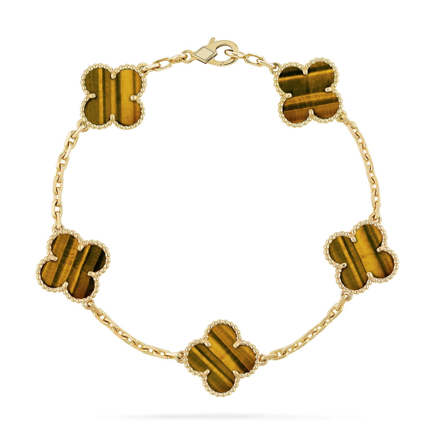 [Lumi Jewels] CLOVER 5 MOTIFS TIGER EYE BRACELET COLLECTION