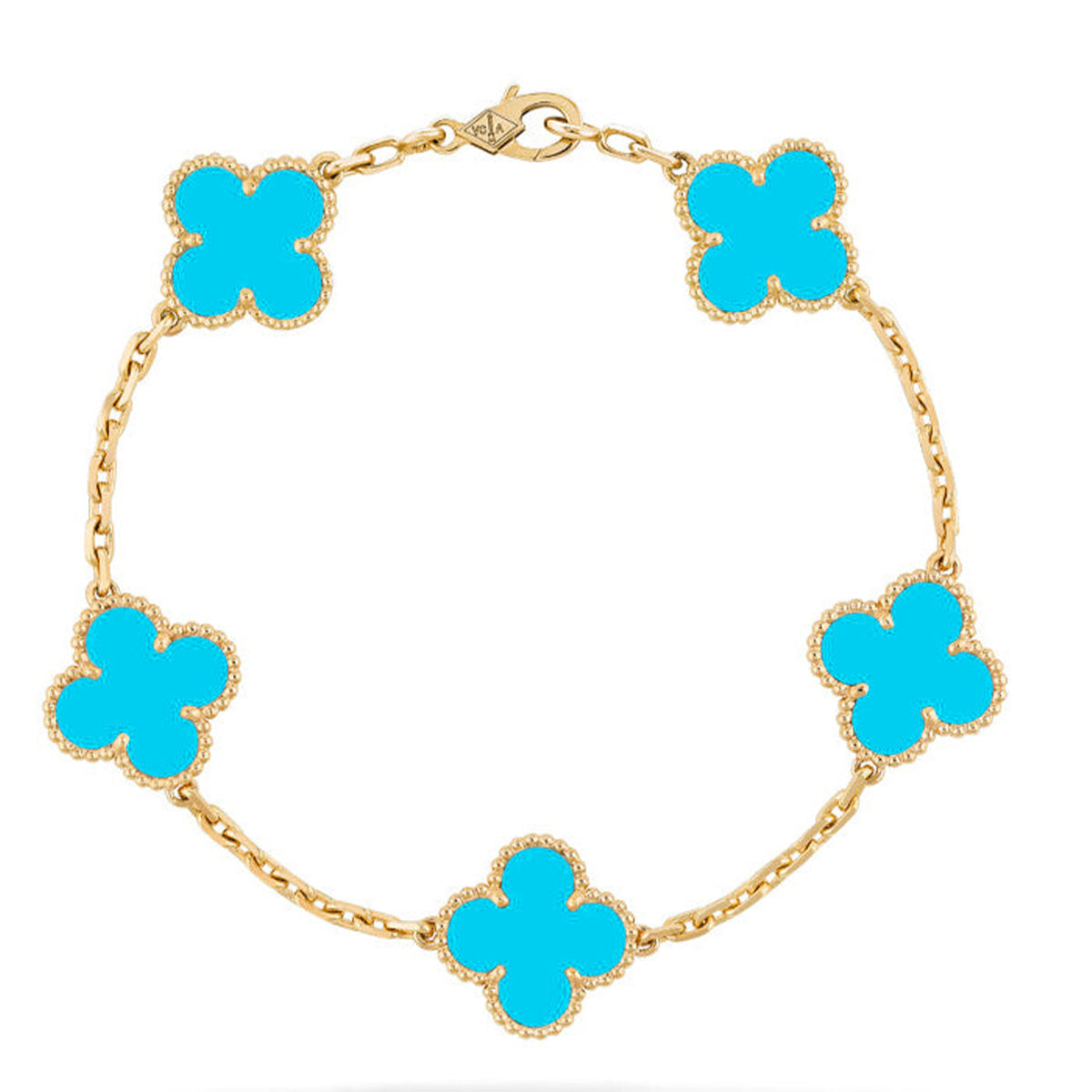 [Lumi Jewels] CLOVER 5 MOTIF TURQUOISE BRACELET COLLECTION