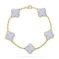 [Lumi Jewels] CLOVER 5 MOTIF PURPLE CHALCEDONY BRACELET COLLECTION