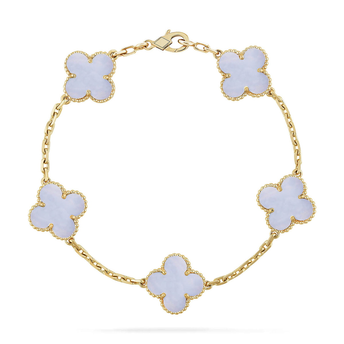 [Lumi Jewels] CLOVER 5 MOTIF PURPLE CHALCEDONY BRACELET COLLECTION