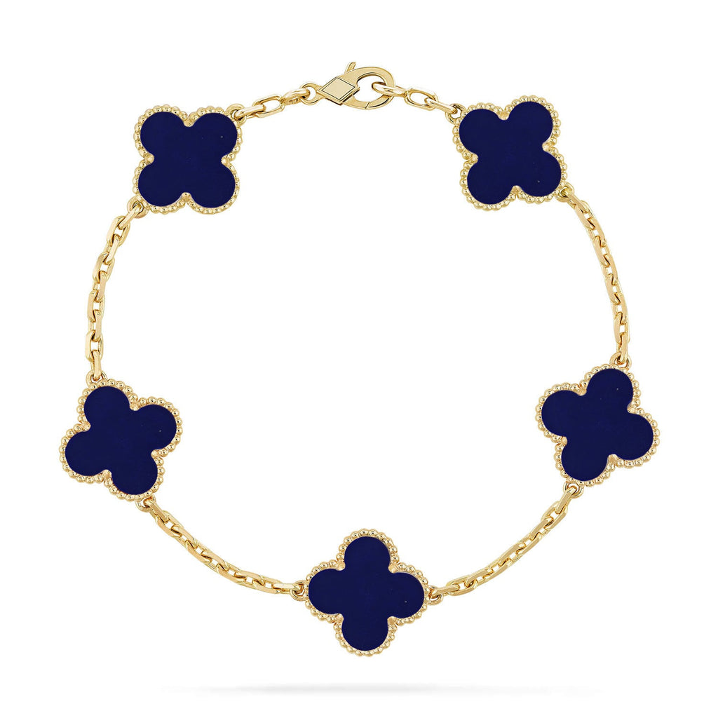 [Lumi Jewels]CLOVER 5 MOTIF LAPIS LAZULI BRACELET COLLECTION