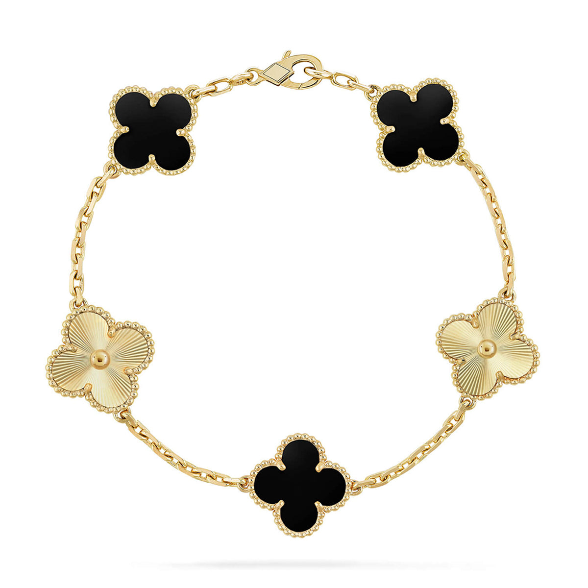 [Lumi Jewels] CLOVER 5 MOTIF ONYXS BRACELET COLLECTION