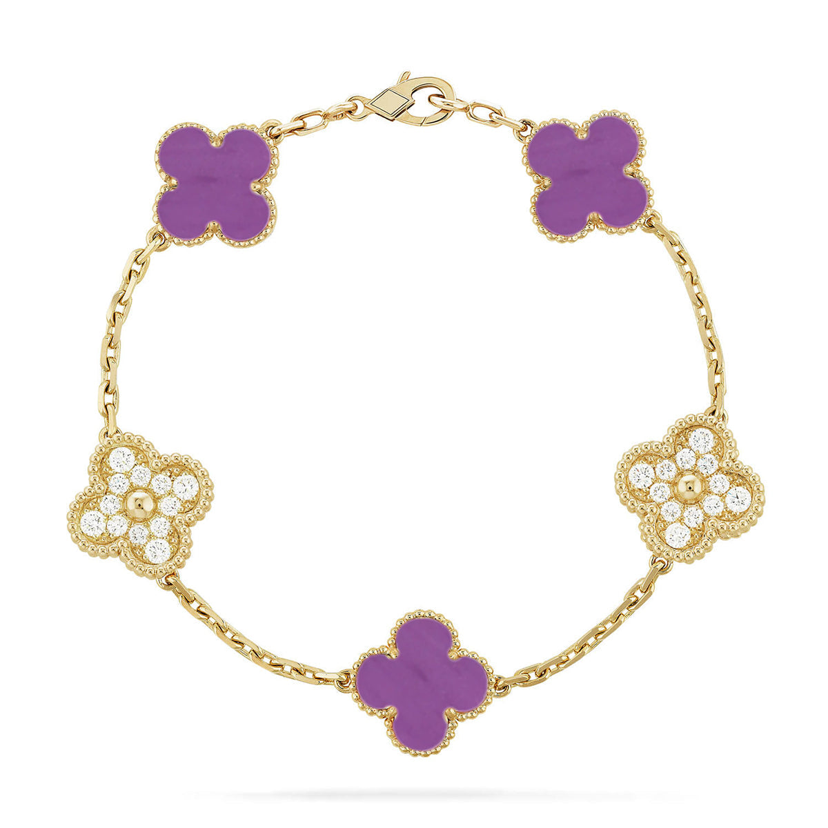[Lumi Jewels] CLOVER 5 MOTIF VIOLET BRACELET COLLECTION