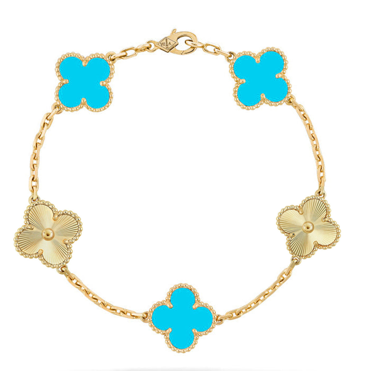 [Lumi Jewels] CLOVER 5 MOTIF TURQUOISE BRACELET COLLECTION