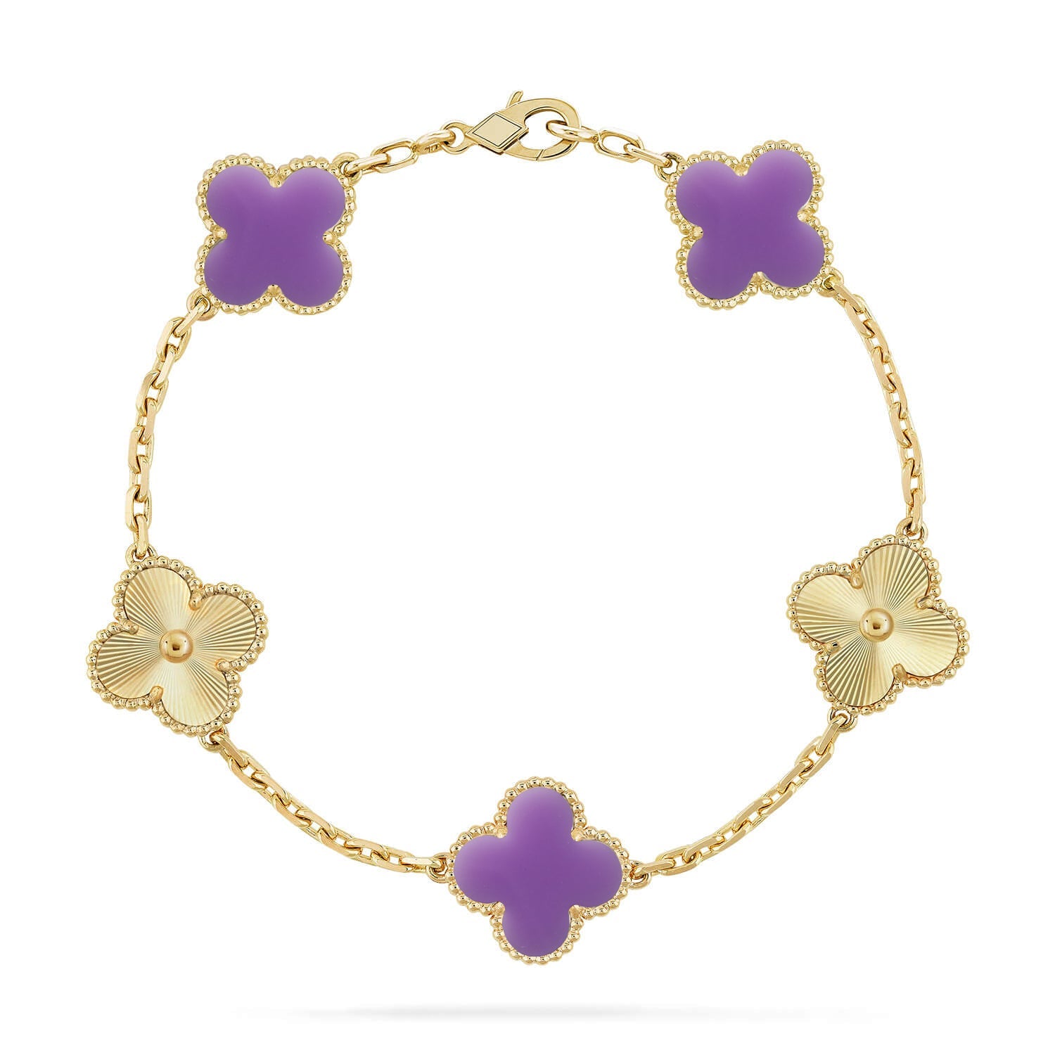 [Lumi Jewels]CLOVER 5 MOTIF LIGHT PURPLE BRACELET COLLECTION