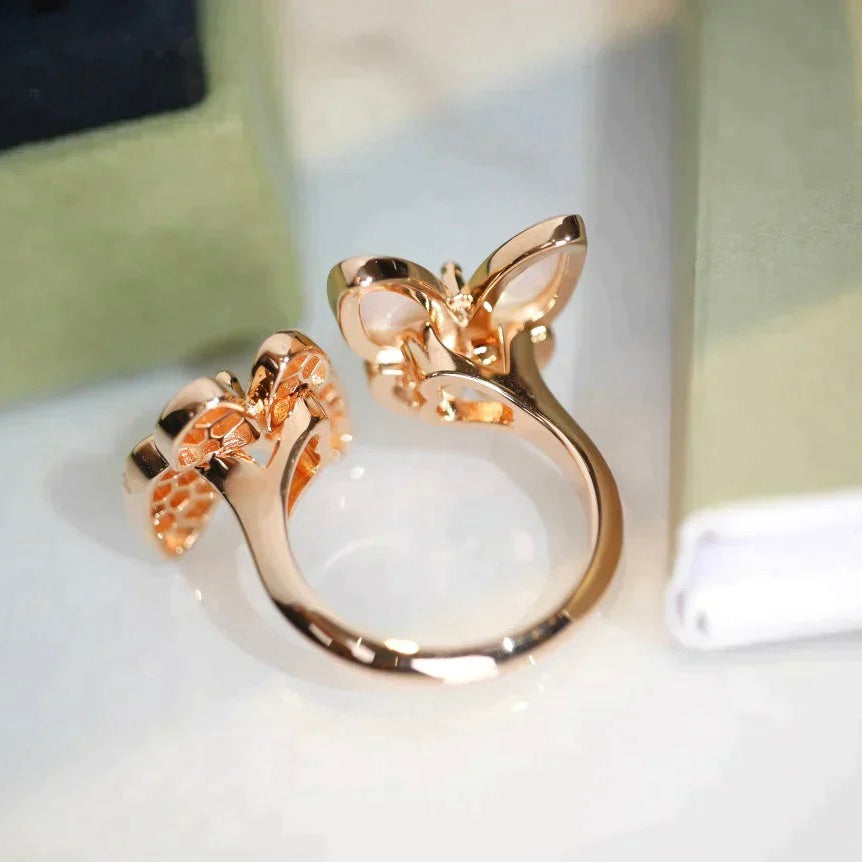 [Lumi Jewels]TWIN BUTTERFLY DIAMOND MOP RING