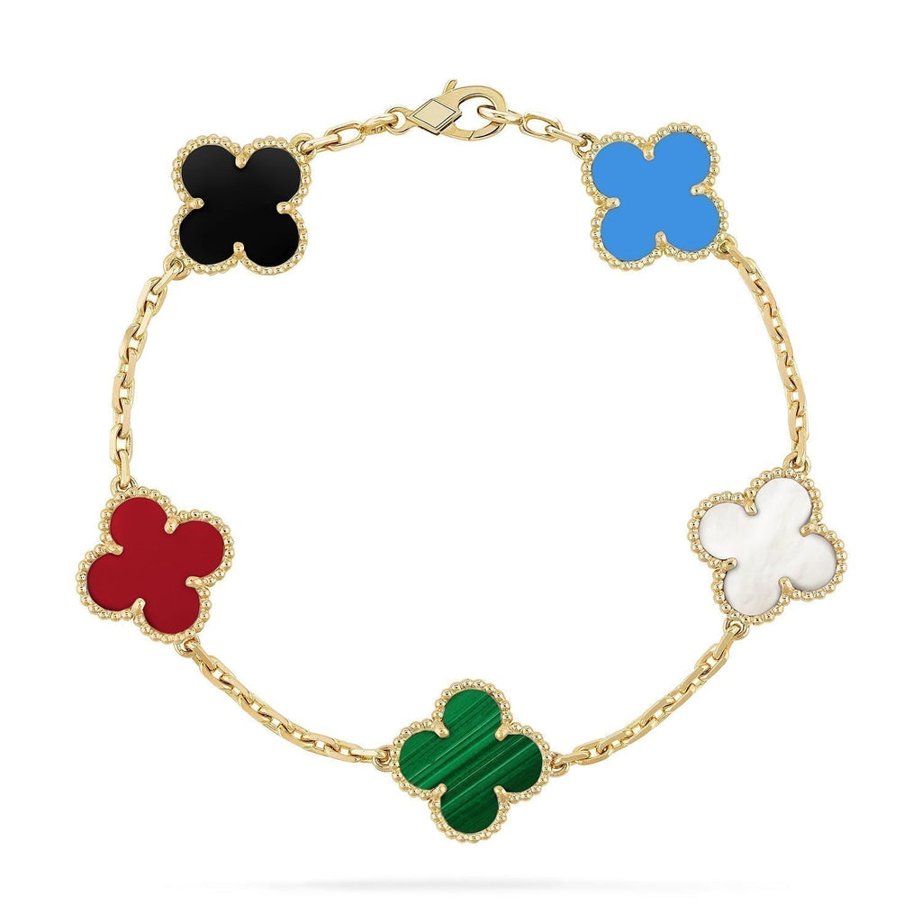 [Lumi Jewels]CLOVER 5 MOTIFS MULTICOLOR BRACELET
