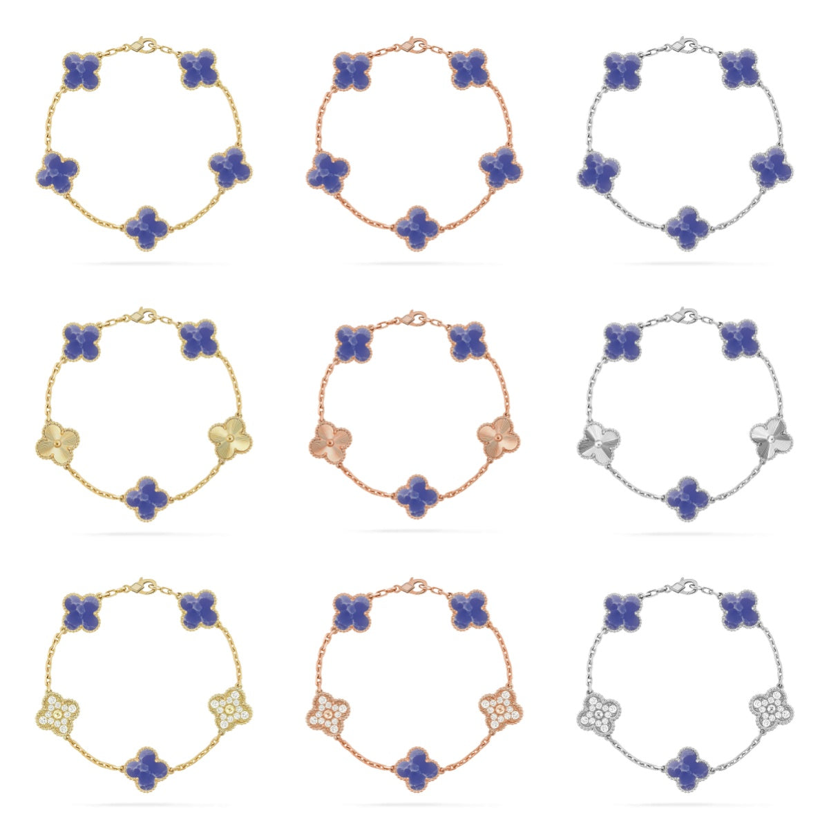 [Lumi Jewels]CLOVER 5 MOTIF BLUE VEINS BRACELET COLLECTION