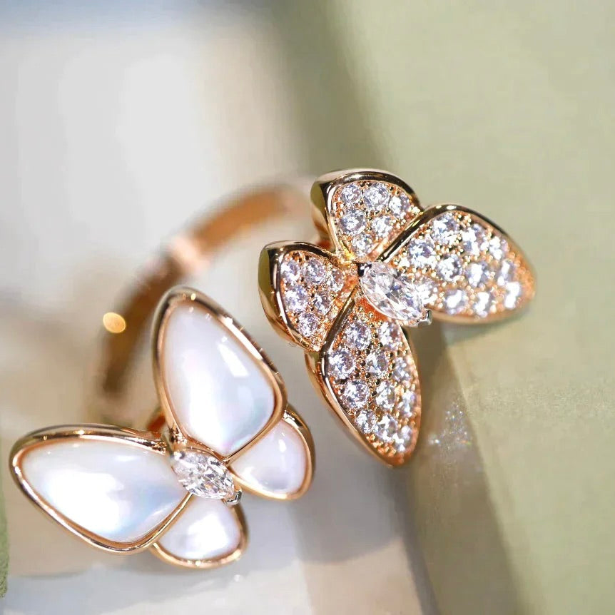 [Lumi Jewels]TWIN BUTTERFLY DIAMOND MOP RING