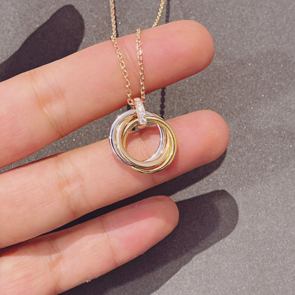 [Lumi Jewels]TRINITY NECKLACE GOLD  DIAMONDS