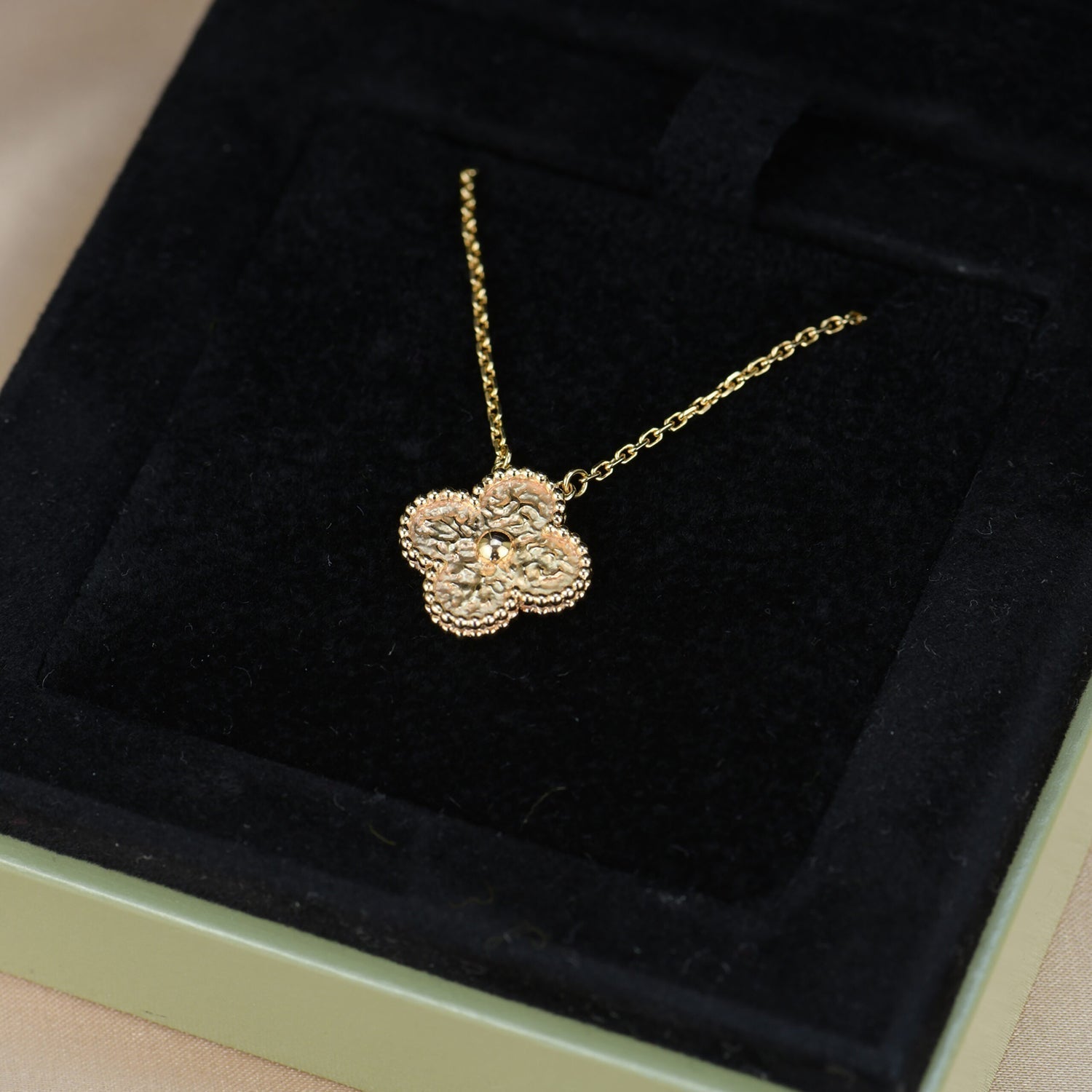 [Lumi Jewels]CLOVER 15MM  BRONZING NECKLACE