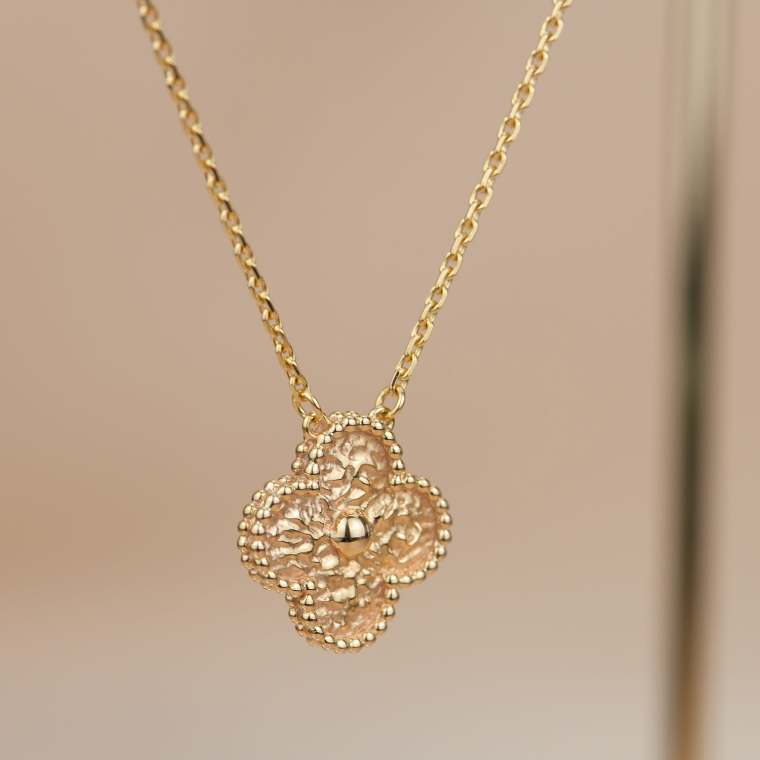 [Lumi Jewels]CLOVER 15MM  BRONZING NECKLACE