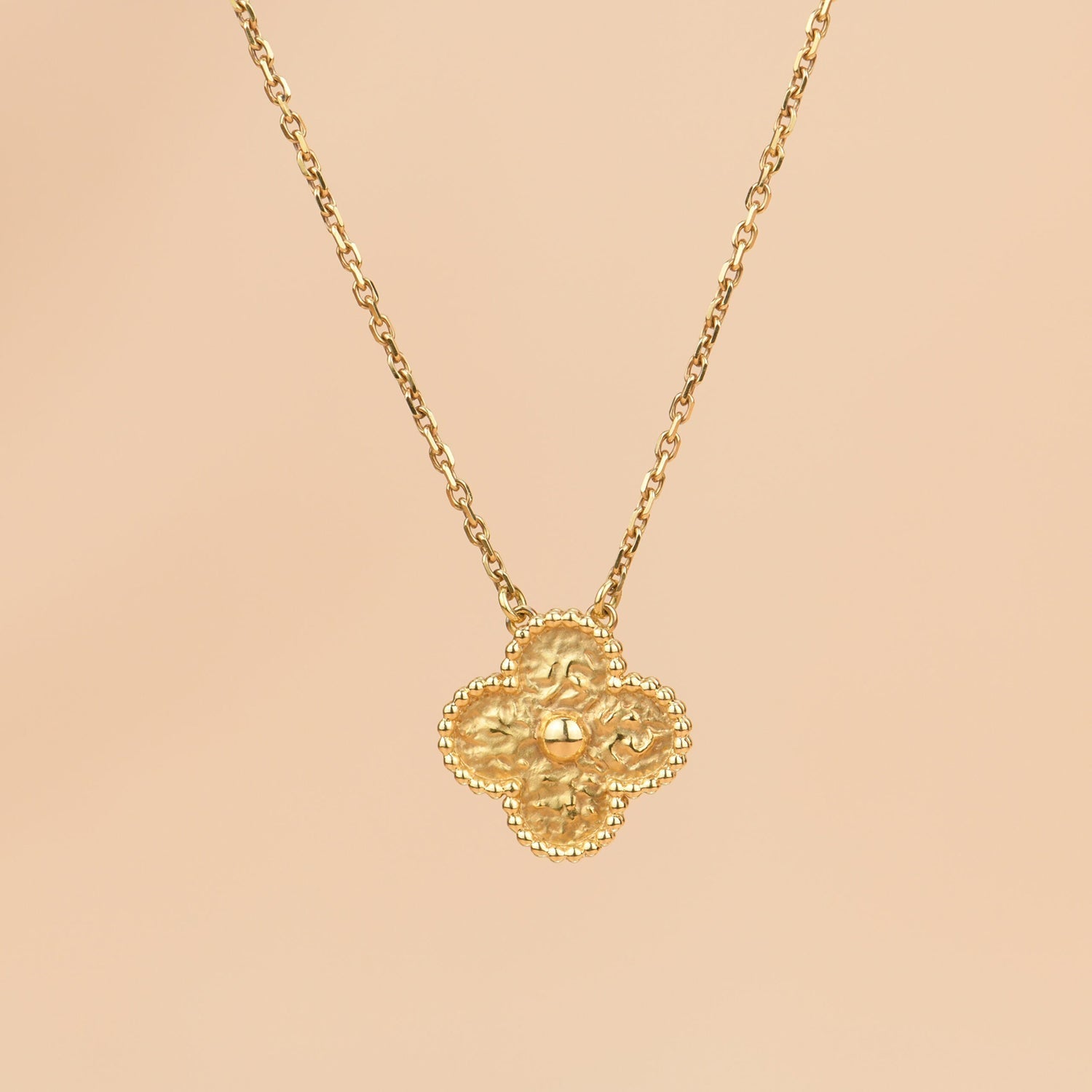 [Lumi Jewels]CLOVER 15MM  BRONZING NECKLACE