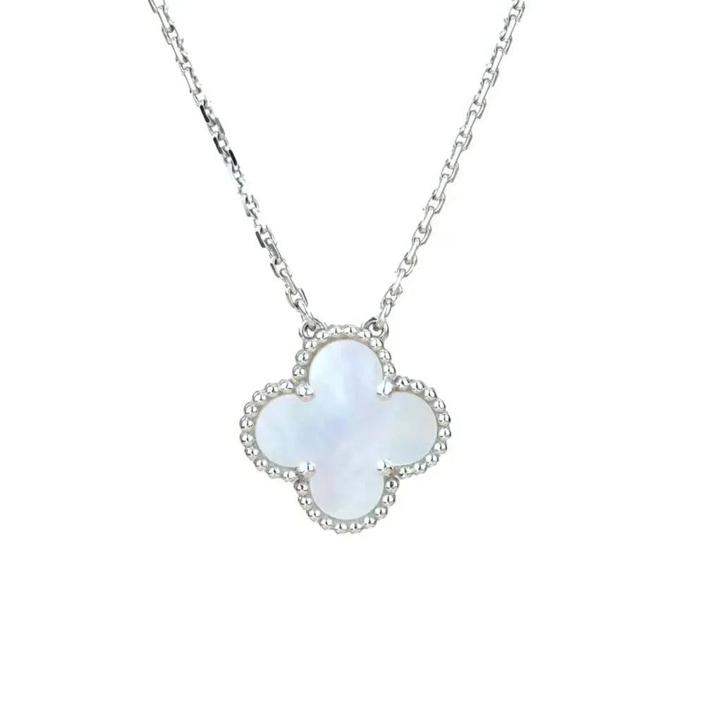 [Lumi Jewels]CLOVER  15MM WHITE MOTHER-OF-PEARL SILVER