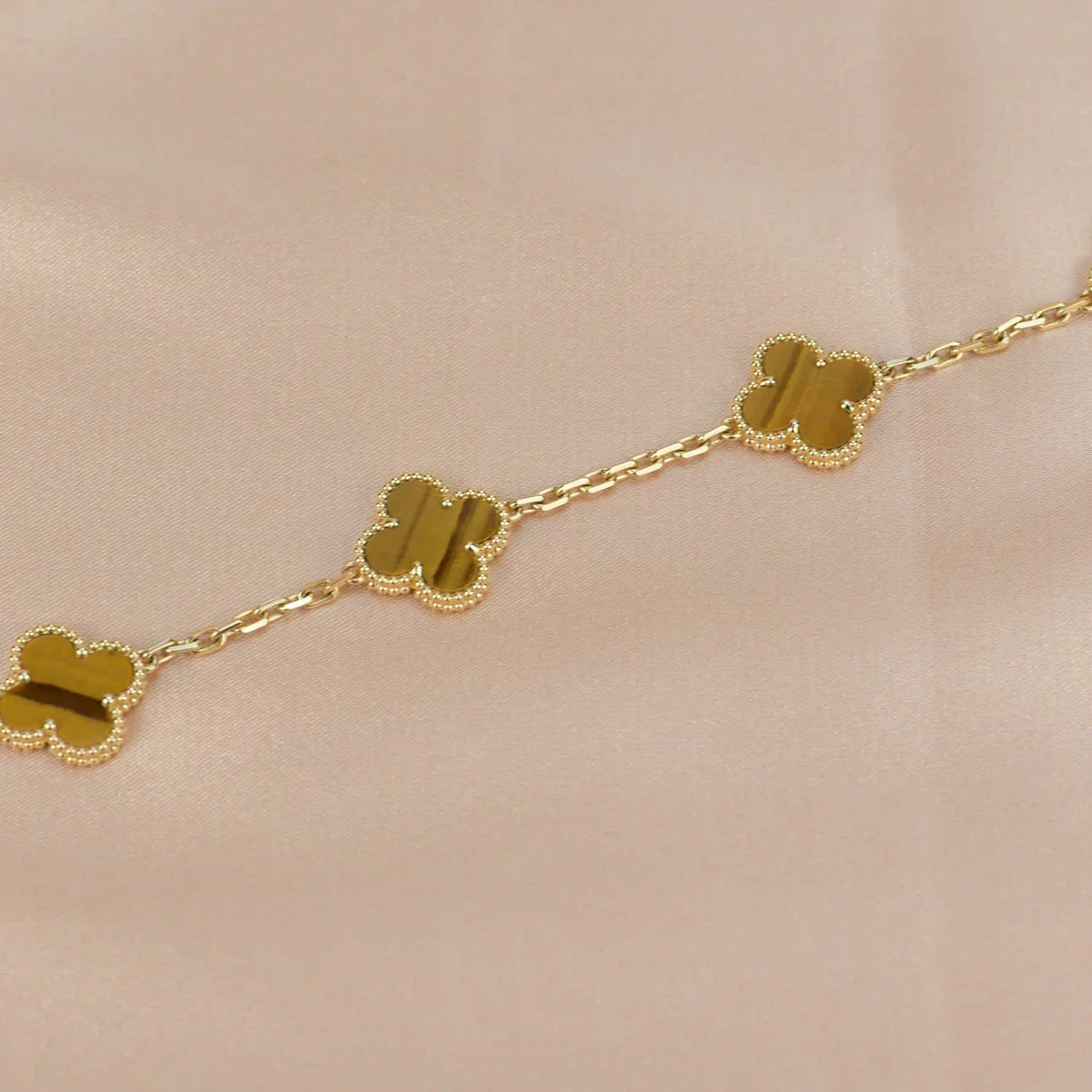 [Lumi Jewels] CLOVER 5 MOTIFS TIGER EYE BRACELET COLLECTION