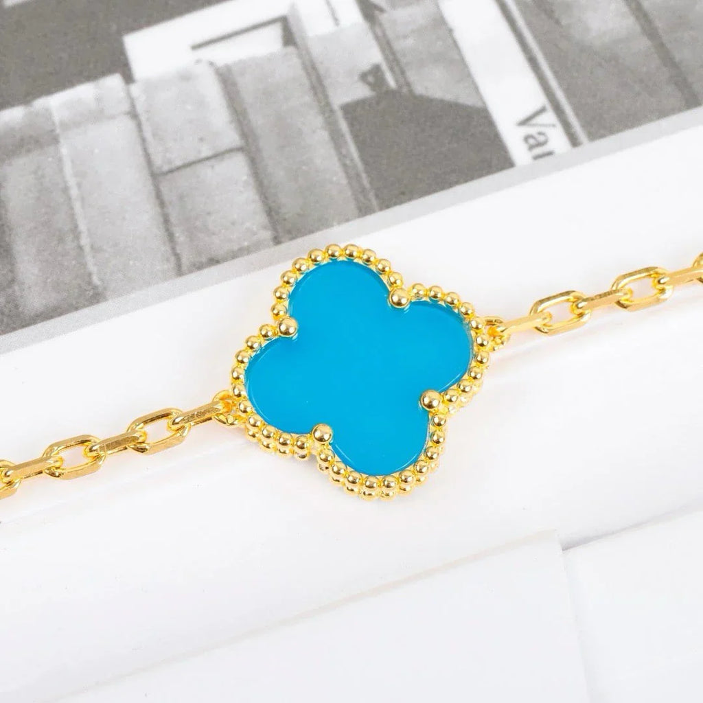 [Lumi Jewels] CLOVER 5 MOTIF TURQUOISE BRACELET COLLECTION