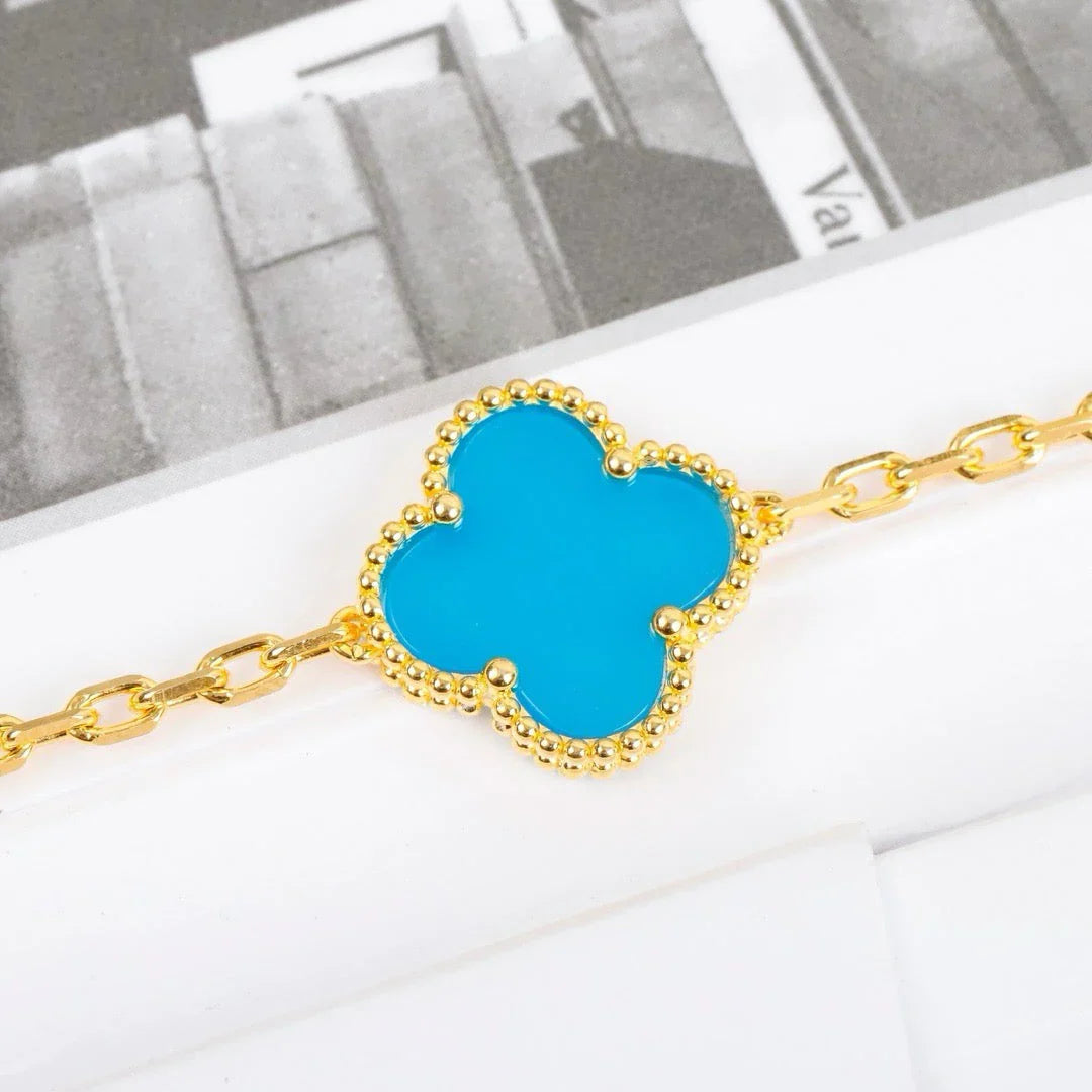 [Lumi Jewels] CLOVER 5 MOTIF TURQUOISE BRACELET COLLECTION