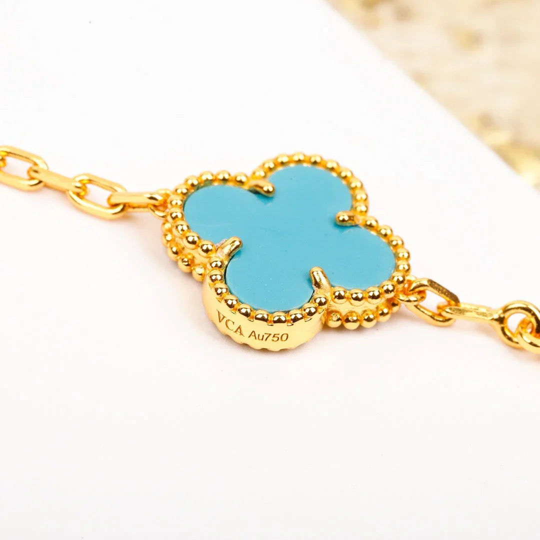 [Lumi Jewels] CLOVER 5 MOTIF TURQUOISE BRACELET COLLECTION