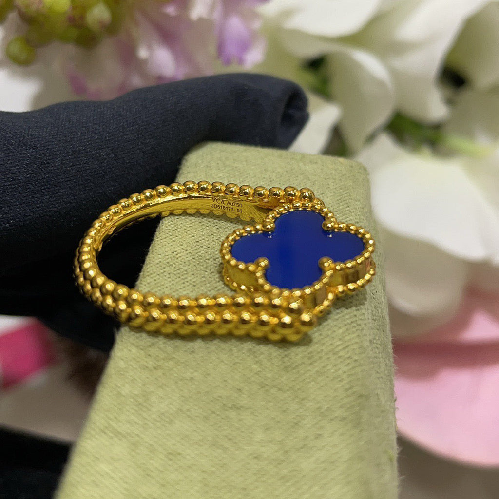 [Lumi Jewels]CLOVER RIVERSIBLE BLUE AGATE RING