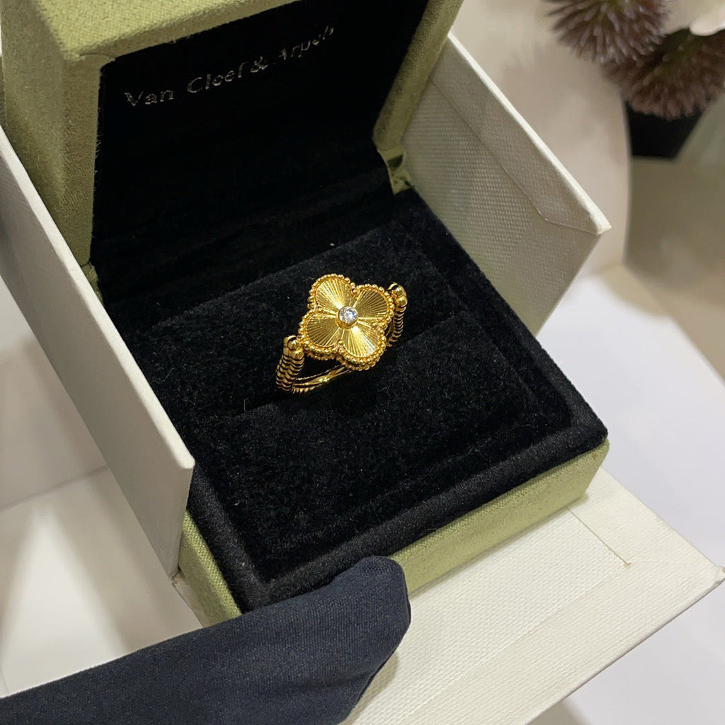 [Lumi Jewels]CLOVER RIVERSIBLE BLUE AGATE RING